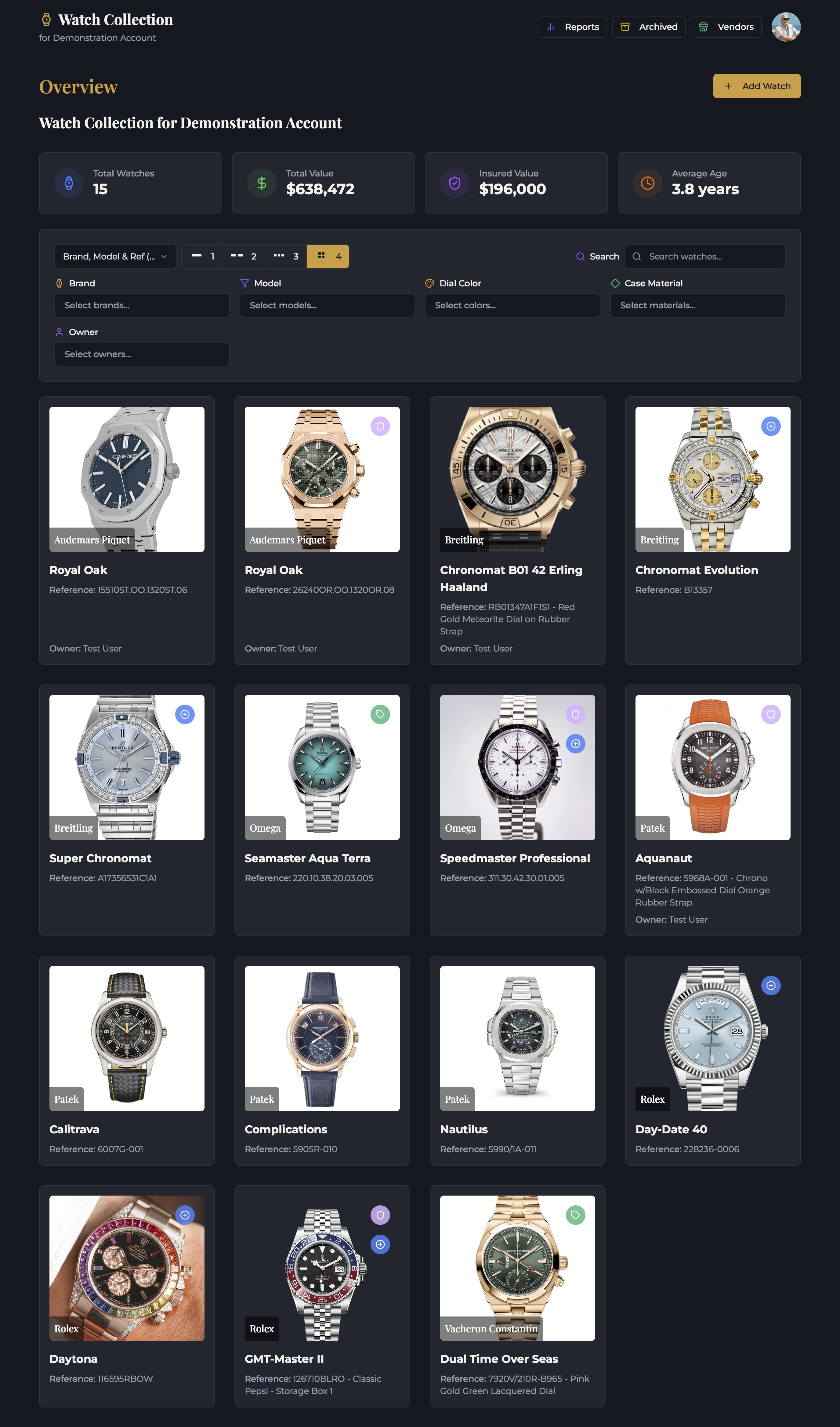 Watch Collector Pro - Professional Luxury Watch Collection Management